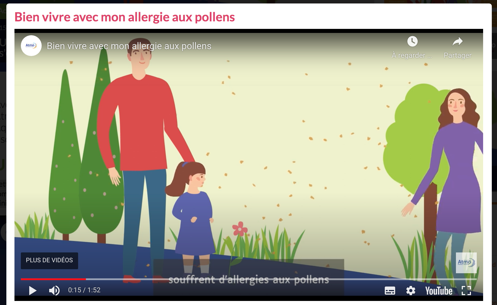 Déjouer les allergies au pollen : une vidéo grand public en motion ...