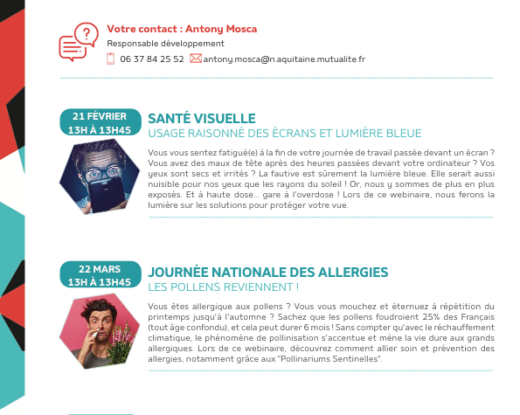 Ce qui est exploré, c’est la réalité du quotidien, avec des solutions ou des orientations, » Antony Mosca. @ Mutualité Française Nouvelle-Aquitaine