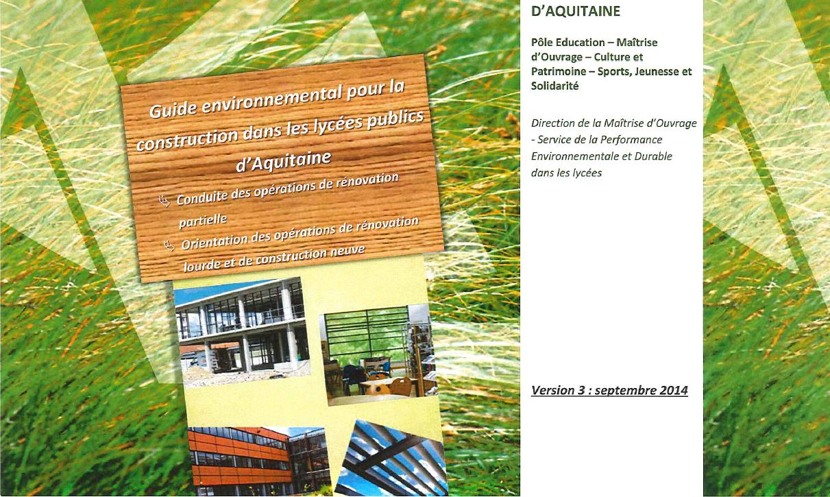 Couverture du Guide environnemental©Conseil Régional Aquitaine