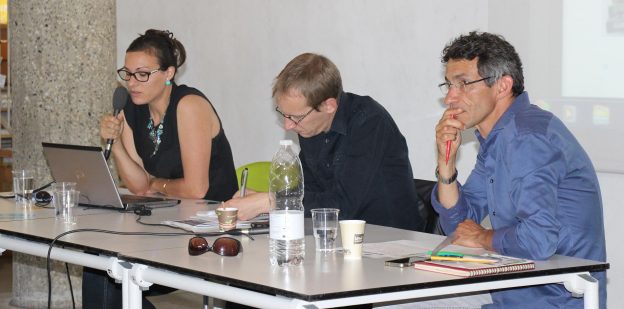 Aude Lacourt, Eric Pautard, Hervé Cazenabe lors de la matinée du Jeudi 18 juin 2015©GRAINE Aquitaine