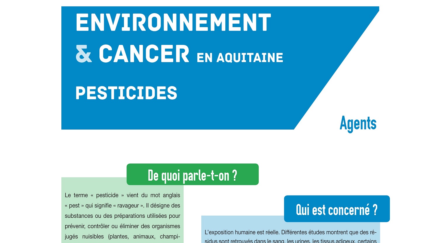 Extrait d'une fiche Environnement et cancer©ORSA