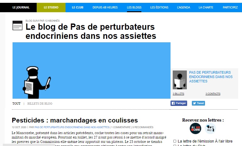 La page d’accueil du blog © AMLP